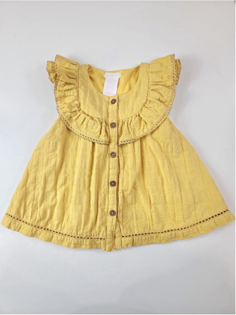Vintage Shabby Chic Baby Girl Yellow Dress | Size 2T | Cottagecore